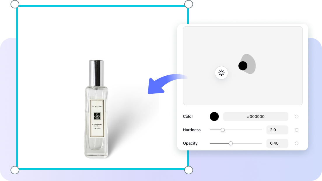 Custom shadow style with precise adjustment